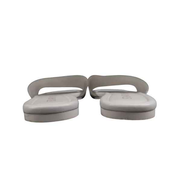 Stuart Weitzman Shoes Womens 8 Sandal Slides Jelly Flat Square Toe Grey Summer - Picture 6 of 13